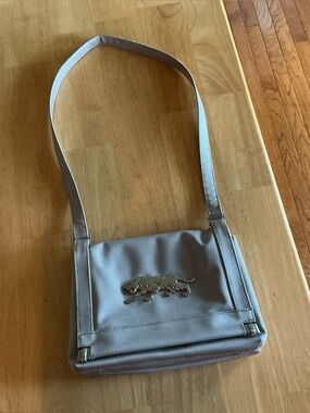 Silver Shoulder Bag with Panther Emblem